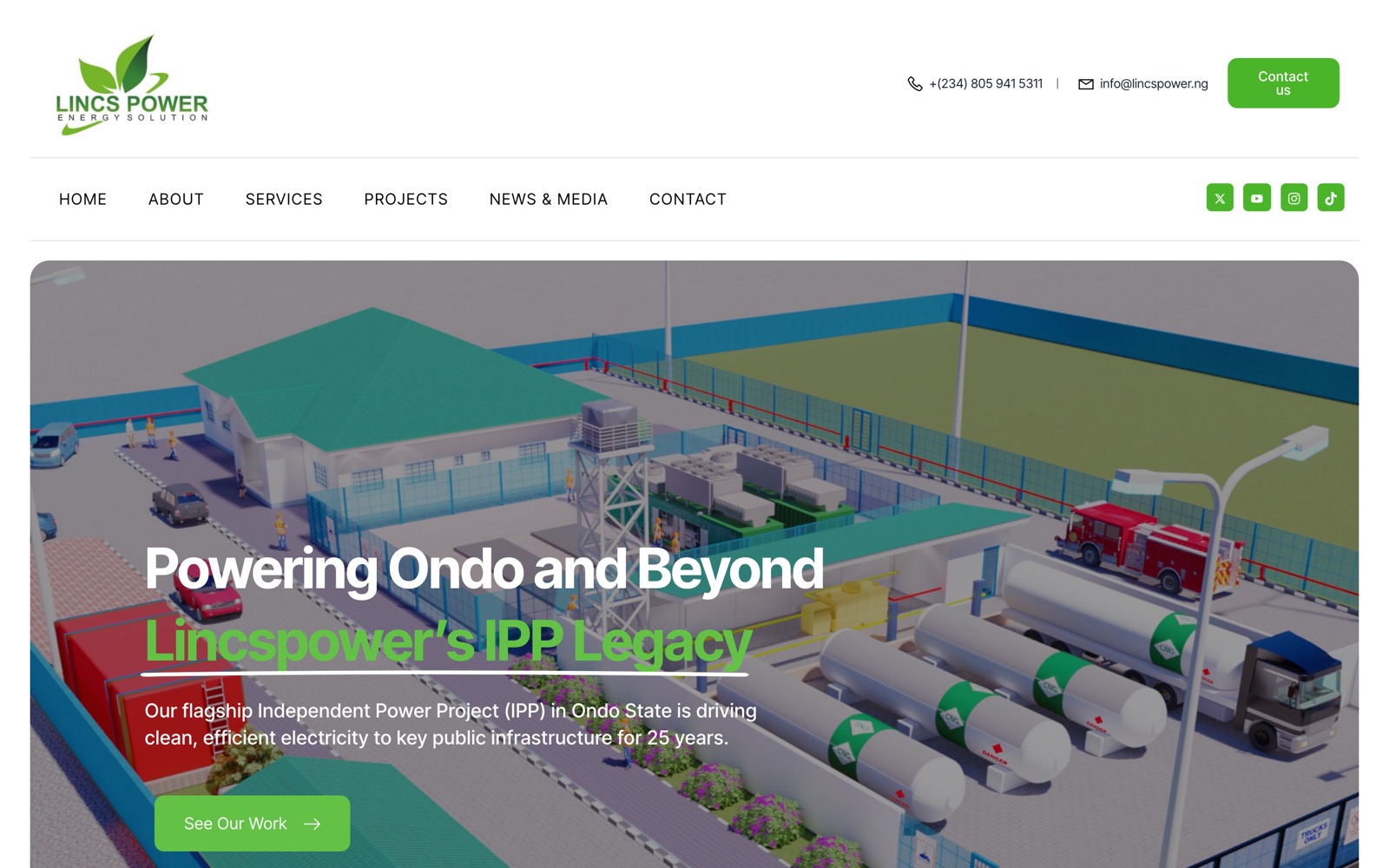 Lincs Power website
